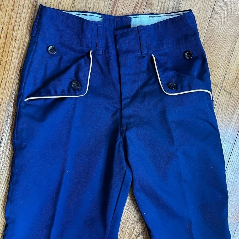 Vintage 1950s–60s Cub Scouts BSA Uniform Pants – Navy Blue with Gold Piping 🤎